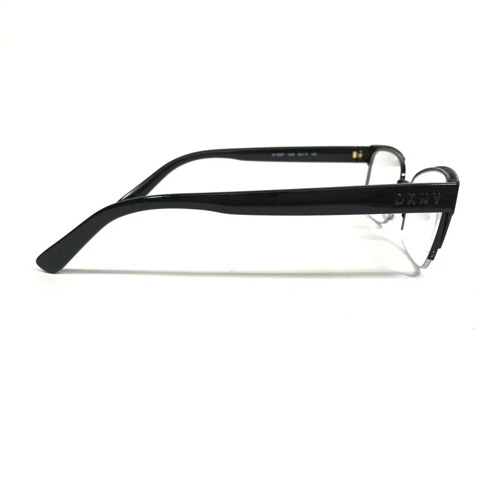 DKNY Eyeglasses Frames DY5657 1245 Black Cat Eye Rectangular Half Rim 52-17-140